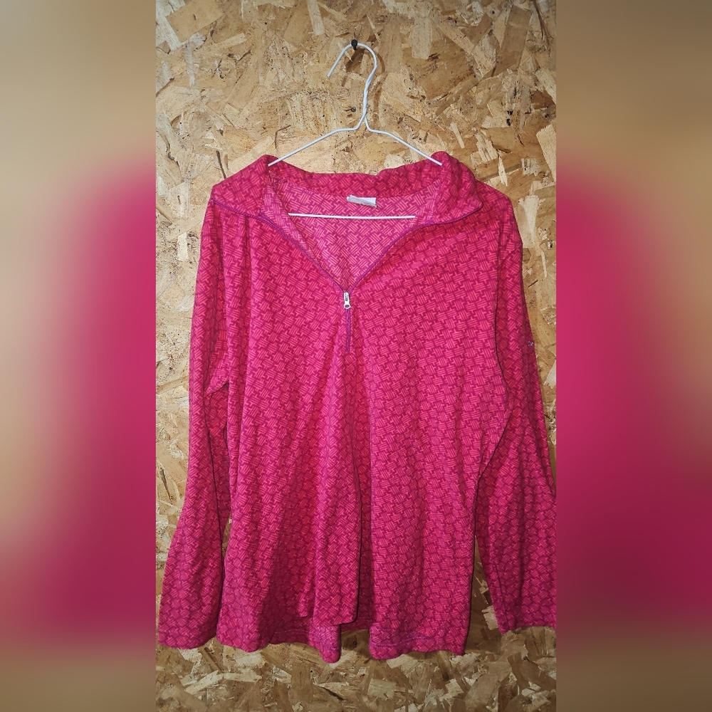 Columbia Pink Patterned Half-Zip Pullover - image 1